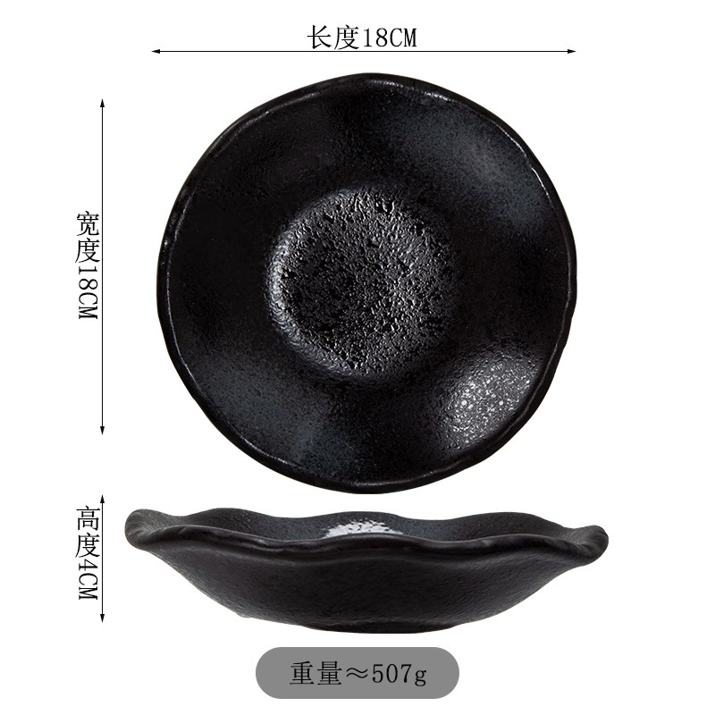 Japanese-style ceramic serving plate, microwave-safe stoneware, creative irregular shape, multiple colors