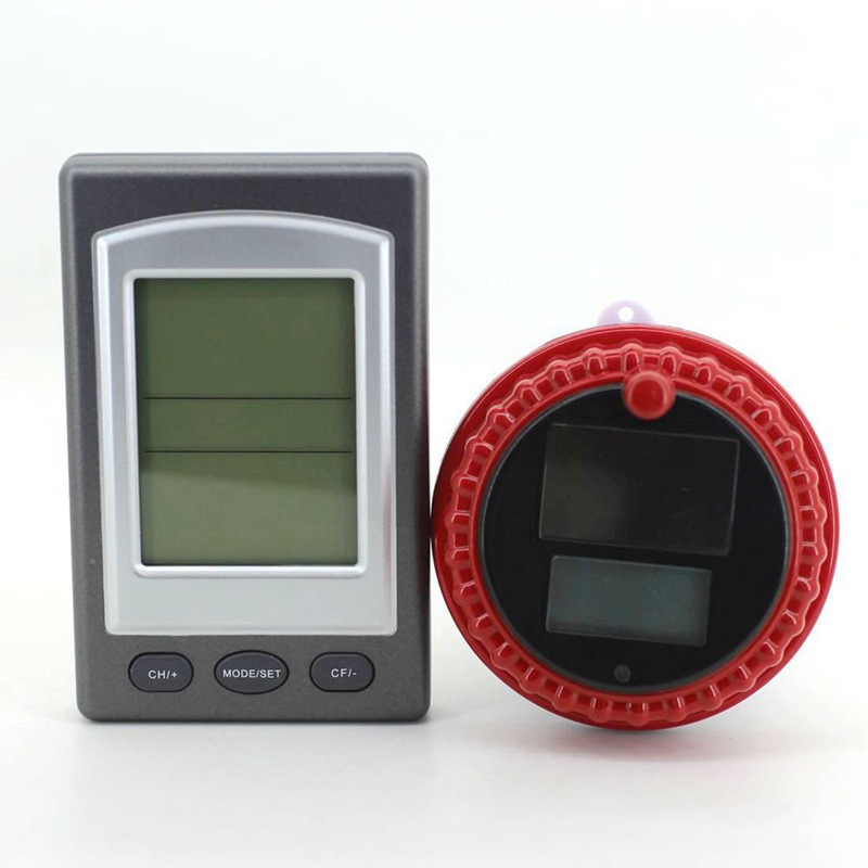 太阳能无线接收浮漂式水池温度计游泳池鱼塘浴缸水疗温度计水温计