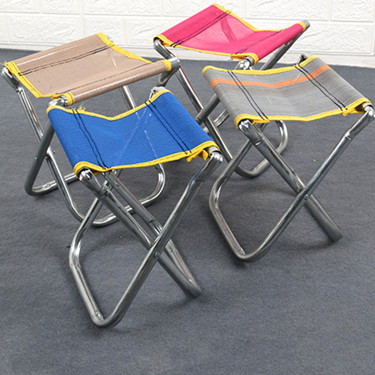 Outdoor four-corner fishing stool wholesale portable galvanized pipe mesh folding stool chair Maza flat foot shoes changing stool