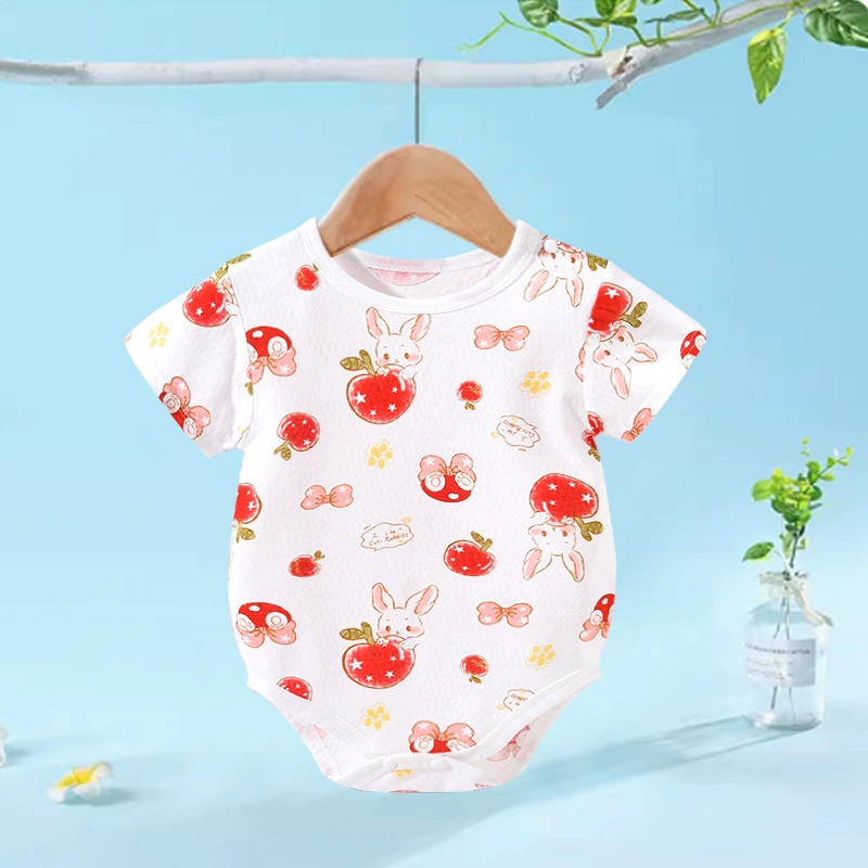 Детский хлопковый боди с коротким рукавом унисекс Y6610/Y6612, тонкий, размеры 66–90 (0–24 мес.)
