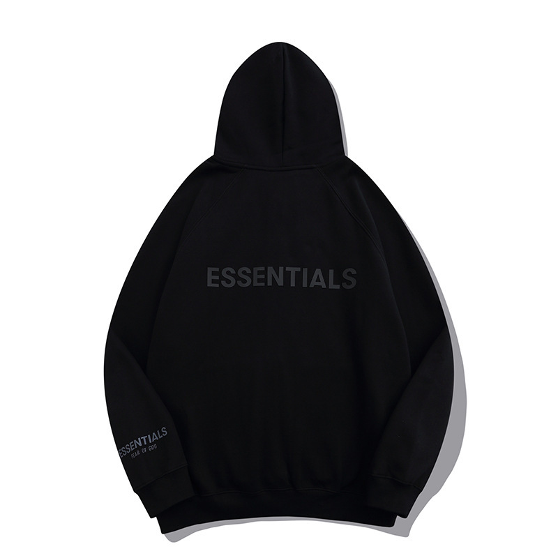 跨境外贸批发FOG复线ESSENTIALS反光拉链外套男秋冬加绒连帽卫衣|undefined