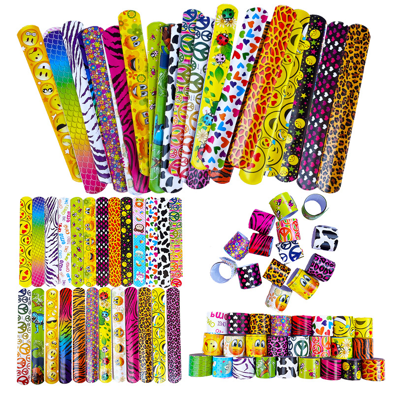 Anillo de presión de dibujos animados para niños retro anillo de presión impreso en forma de corazón pulsera de fiesta de cumpleaños transmisión transfronteriza