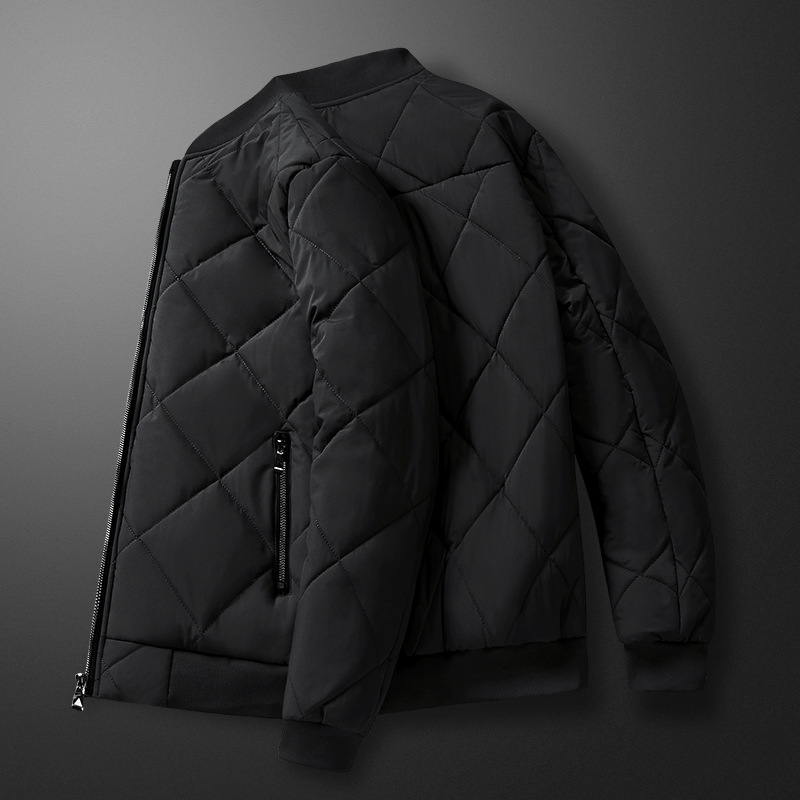 Chaqueta de Algodón con Cuello Béisbol para Hombre de Poliéster y Algodón Térmico para Invierno