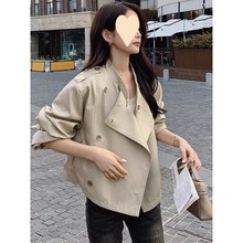 欧货美拉德外穿个性短款风衣外套女爆款年轻中国风小个子夹克上衣
