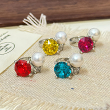 施家华子耳夹8mm钻珍珠耳夹无耳洞直戴耳骨钉耳蜗钉轻奢小众饰品