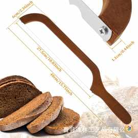 ✅面包切片刀具实木简易烘焙切割厨房工具锯齿切片法棍面包刀具现