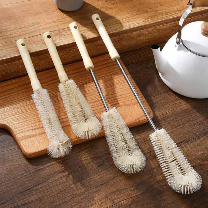 Wooden Handle Cup Brush, Long Handle Brush, Household Cup Washing Brush, Milk Bottle, Water Cup, No Dead Ends, Kitchen Cup and Bottle Cleaning and Durable