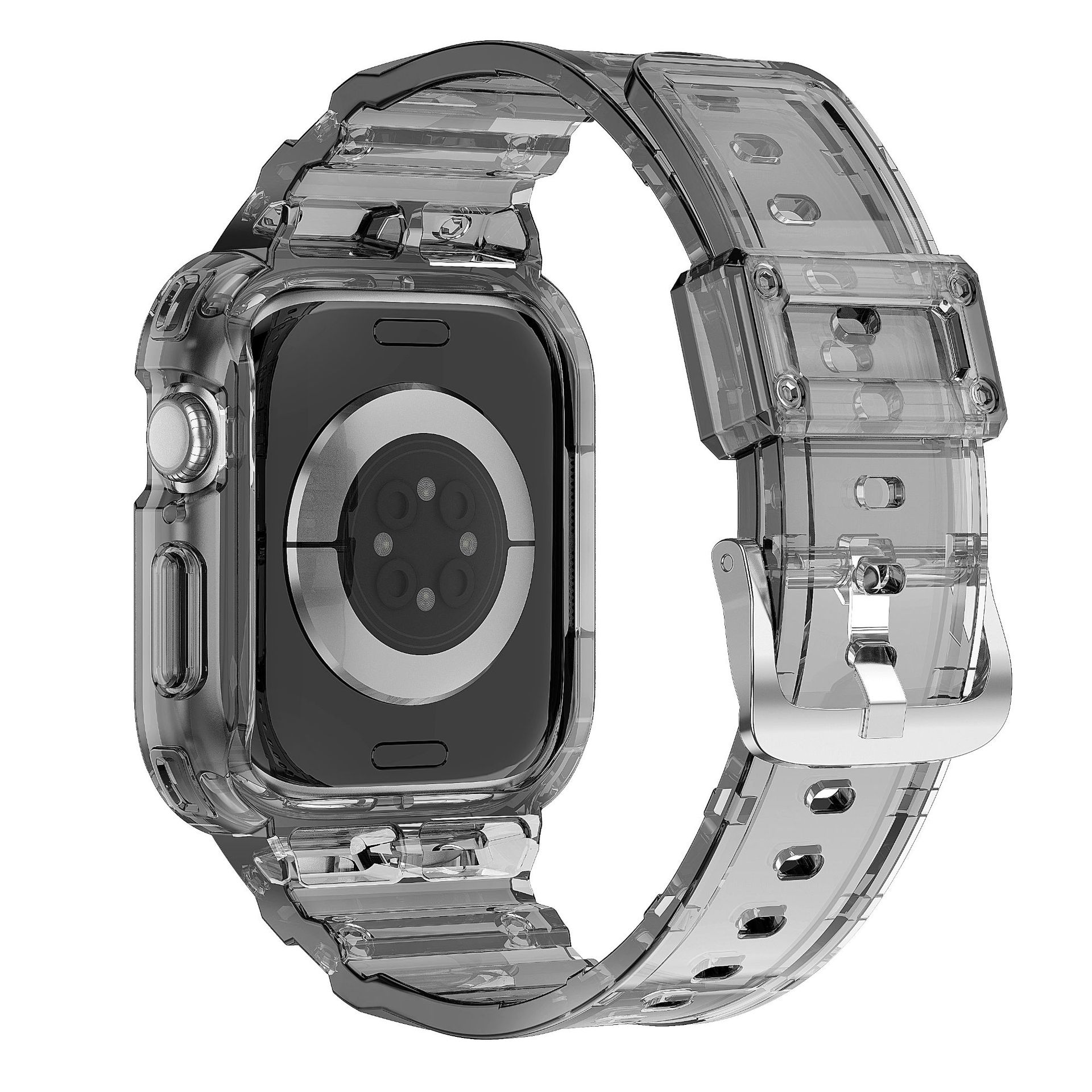 Applicable to the 46mm 10th generation silicone shockproof iwatchS10TPU one-piece strap with transparent glitter undefined