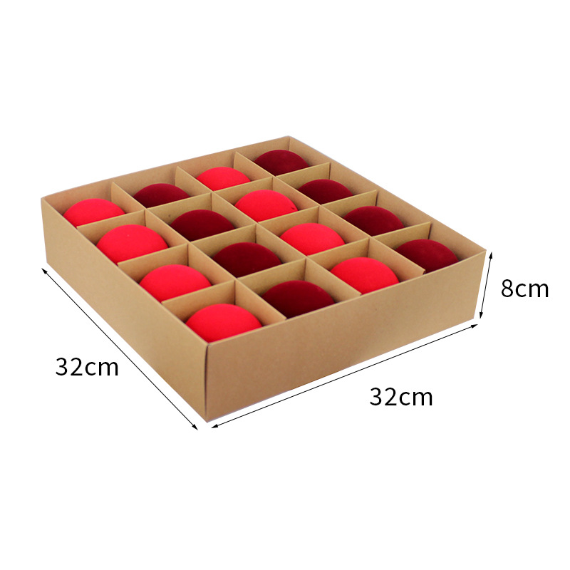 Bolas de Navidad flocadas 8CM / 16pcs flocadas bolas de Navidad decoraciones navideñas fábrica tienda directa Navidad