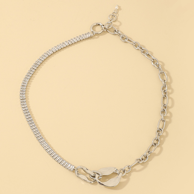 Simple Zircon Stitching Chain Clavicle Chain Choker display picture 2