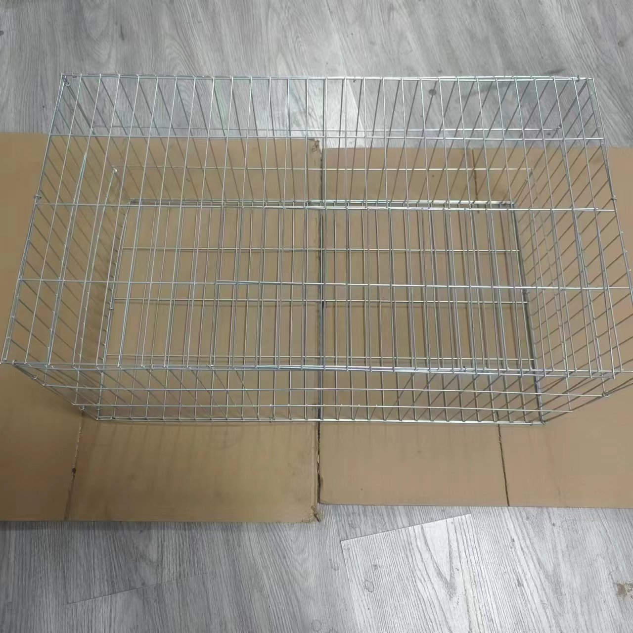 Jaula para Mascotas de Doble Puerta de Hierro para Interior