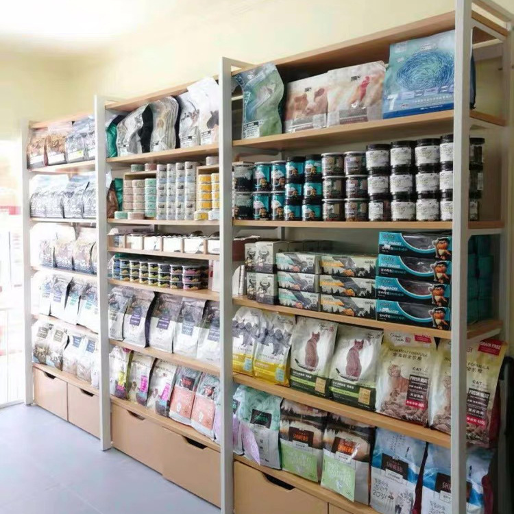宠物店猫狗用品货架 可调节猫狗零食罐头展示架 宠物玩具洗护货架