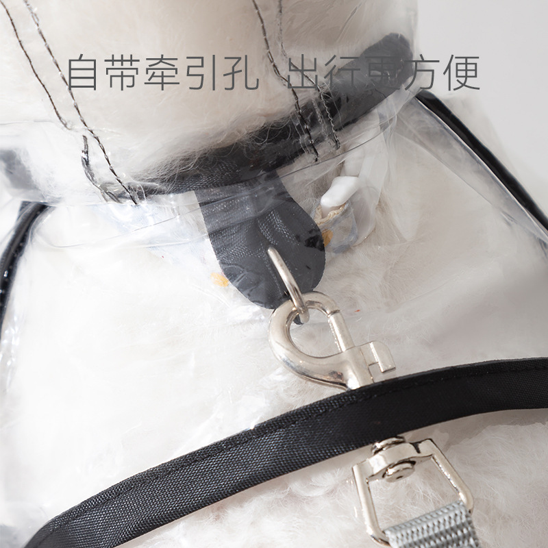 Perro borde negro transparente impermeable de dos patas impermeable mediano y pequeño perro golden retriever poncho de perro grande Teddy Outing capa de lluvia