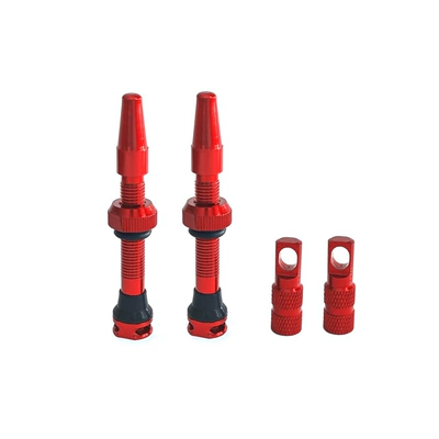 Bicycle Vacuum Valve Set of 2 with Valve Core Removal Tool Anti-Tire Repair Fluid Backflow Cnc Tire Valve (valve) - 44mm-red-4-piece-set-with-three-holes-on-the-side