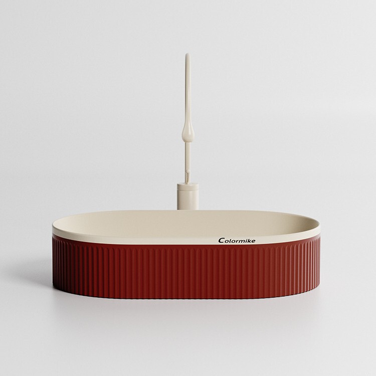 Ceramic Countertop Basin Bathroom Vertical Wash Basin Countertop Basin Home Balcony Wash Basin Color Oval Basin