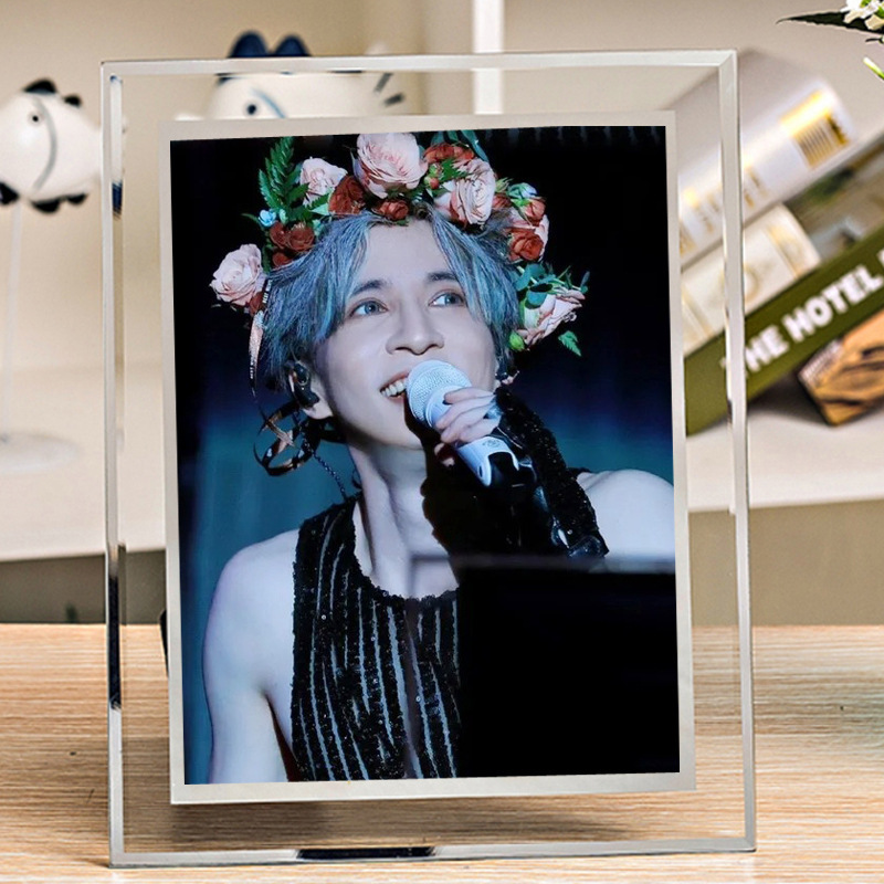 Xue Zhiqian Star Surrounding Crystal Glass Photo Frame Desktop Ornaments Table Ornaments Birthday Gift Photo diy