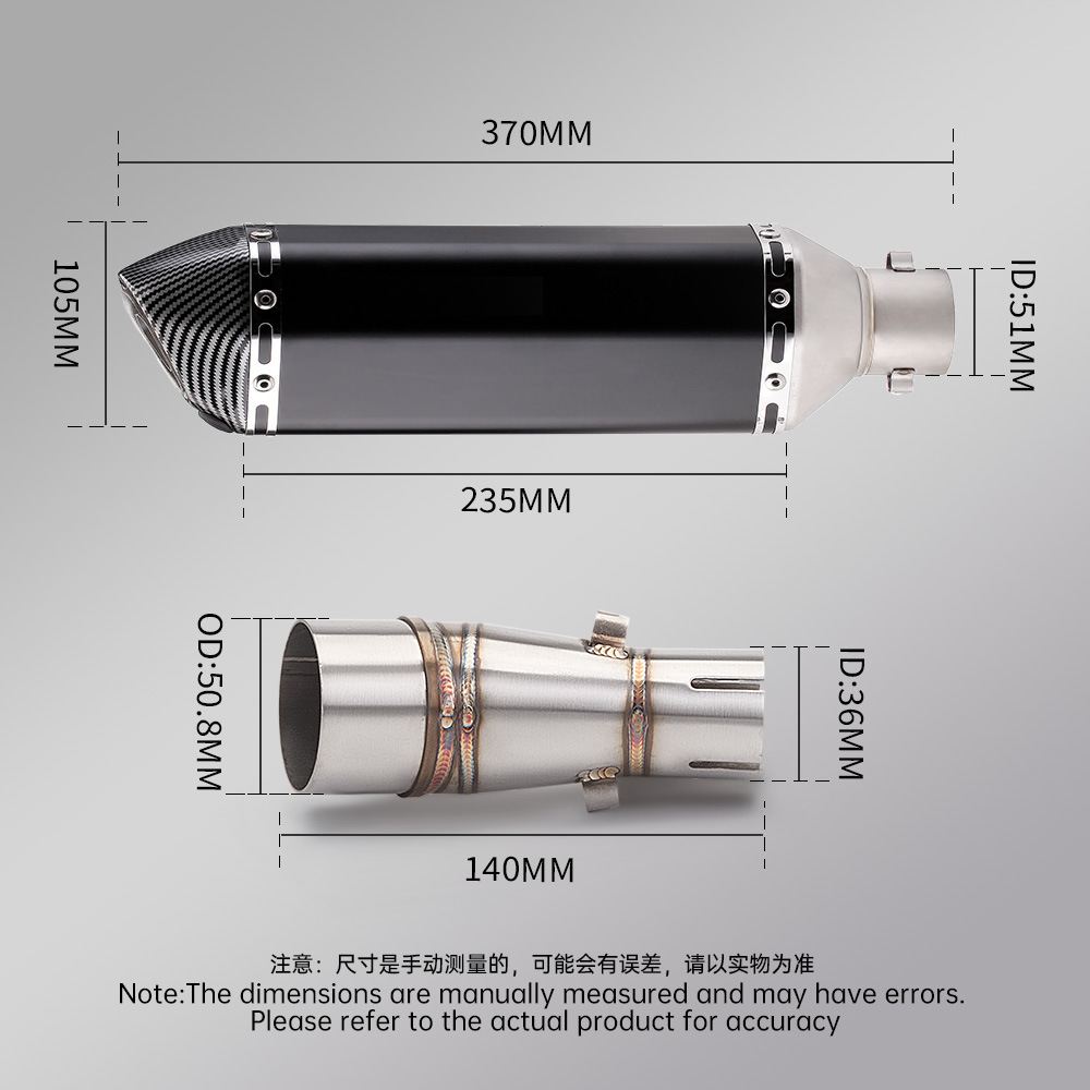 Suitable for Motorcycle Z250 Exhaust Pipe Modification Z300 Stainless Steel Middle and Tail Section Set 2012-2016