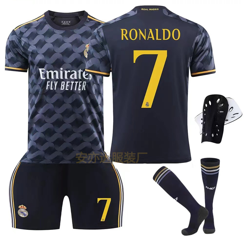 2324 Real Madrid fuera de zafiro azul Jersey N ° 10 Modrich 7 Winnie Croc 5 Bellingham fútbol uniforme traje