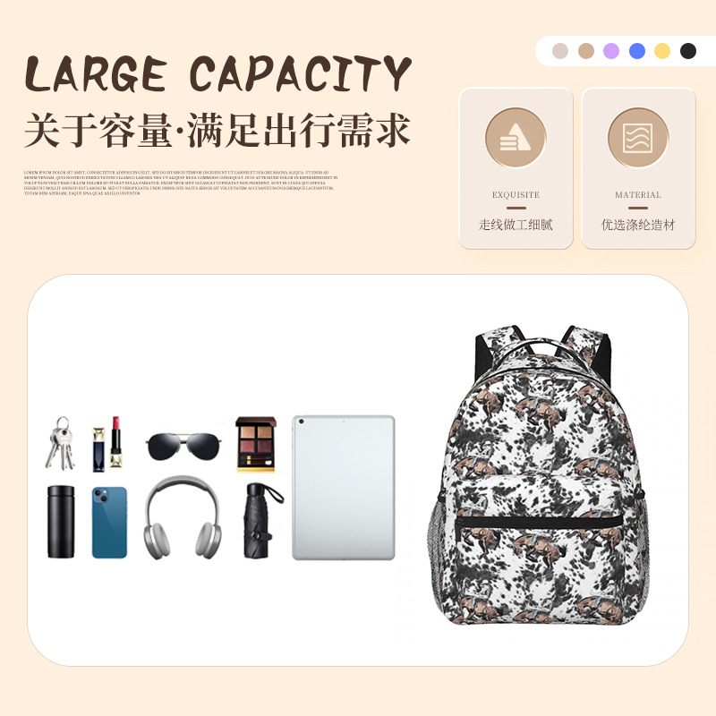 Mochila para estudiantes transfronterizos para hombres y mujeres, ligero y de gran capacidad, mochila escolar para estudiantes de primaria y secundaria, mochila de viaje y ocio con estampado personalizado