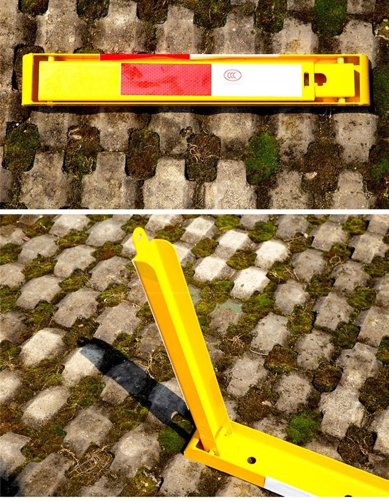 Thickened Anti-collision Parking Space Floor Lock Channel Steel Parking Lock Garage Floor Lock Punch-free Adhesive Triangle