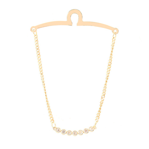 男士领带配饰U型链条 锆石水晶高档饰品领带链 领带固定潮流神