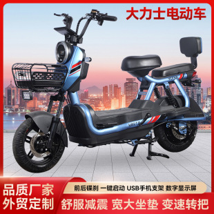 外貿出口廠家批發二輪電動自行車大力士外長途前后碟剎續航電瓶車