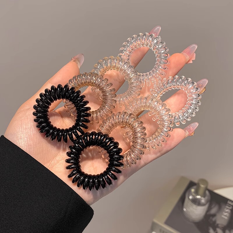 シンプルな透明電話線ヘアバンド女性のための高弾性と耐久性のあるヘアロープ 2025 新しいゴムバンドヘッドバンド帽子|undefined