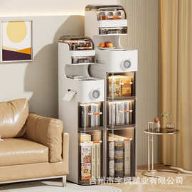 抽屉式夹缝柜厨房储物置物架卫生间带灯窄缝防尘收纳窄缝夹缝收纳