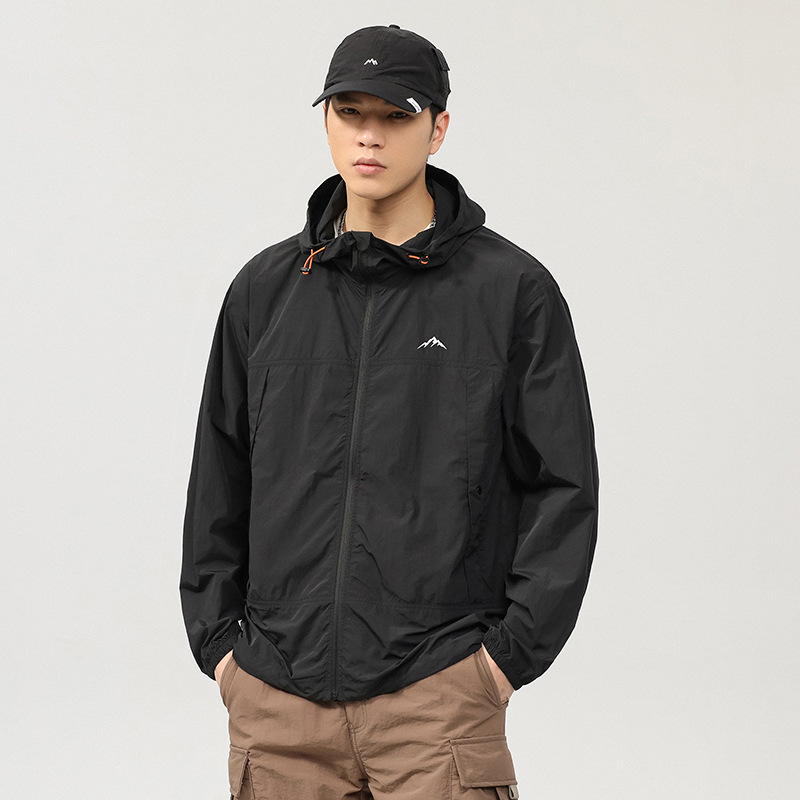 Super delgada ropa de protección solar transpirable hombre de verano secado rápido manga larga chaqueta deportiva de pesca con sombrero al aire libre ropa de protección solar de montaña image 7