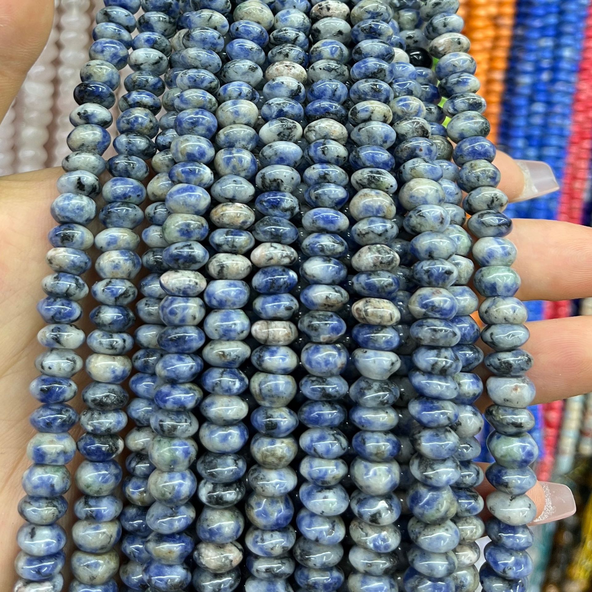 Piedra natural 5 * 8 Abaco Piedra Shoushan DIY accesorios de joyería collar de cuentas separadoras cuentas de posicionamiento cuentas al por mayor