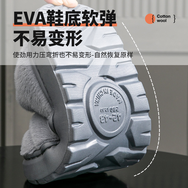 老人棉拖鞋男士秋冬季包跟2025新款室内家居厚底防滑防臭保暖棉鞋|undefined