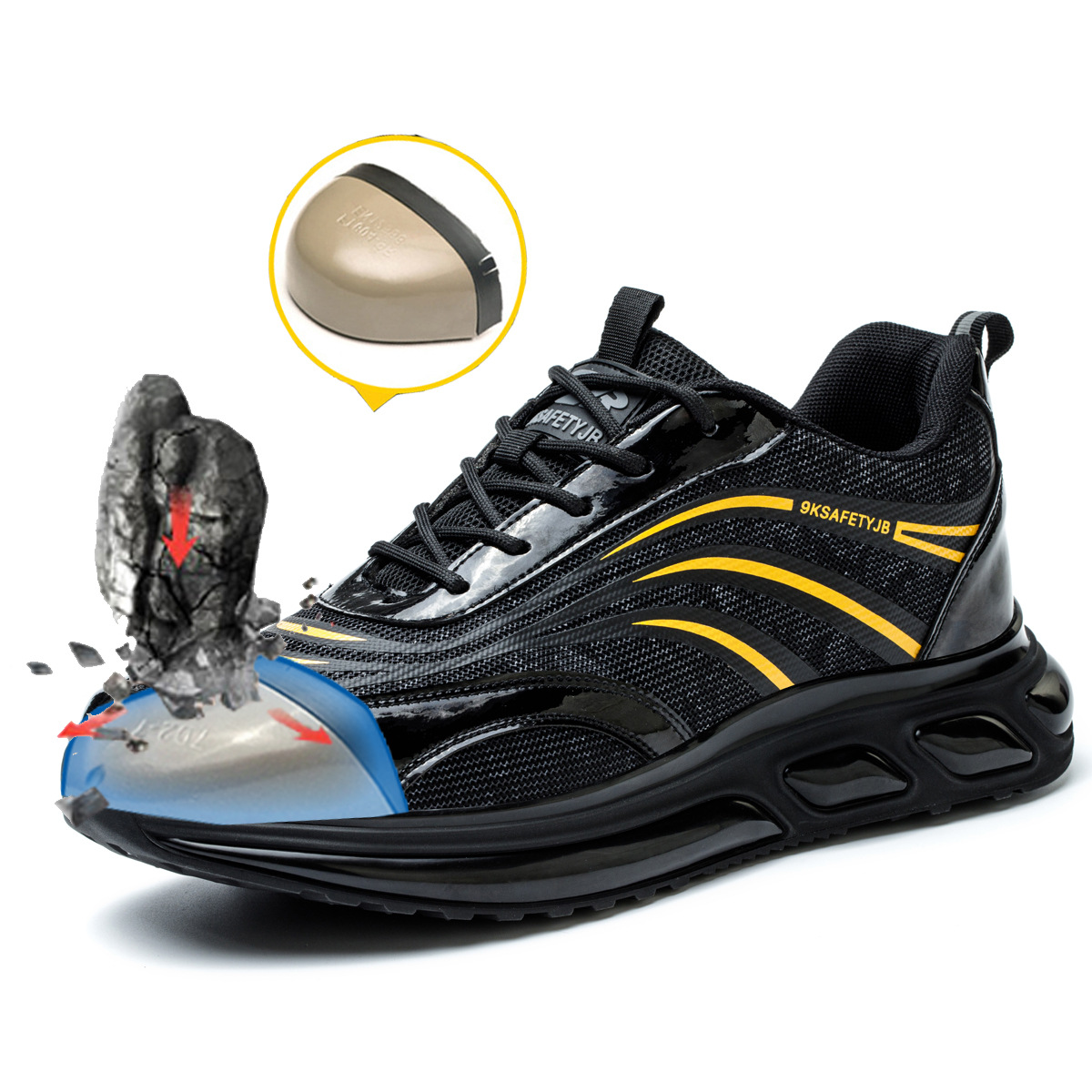 Zapatos de Seguridad Anti-impacto de Cuero de Microfibra, Antipunciones y Transpirables, para Trabajo