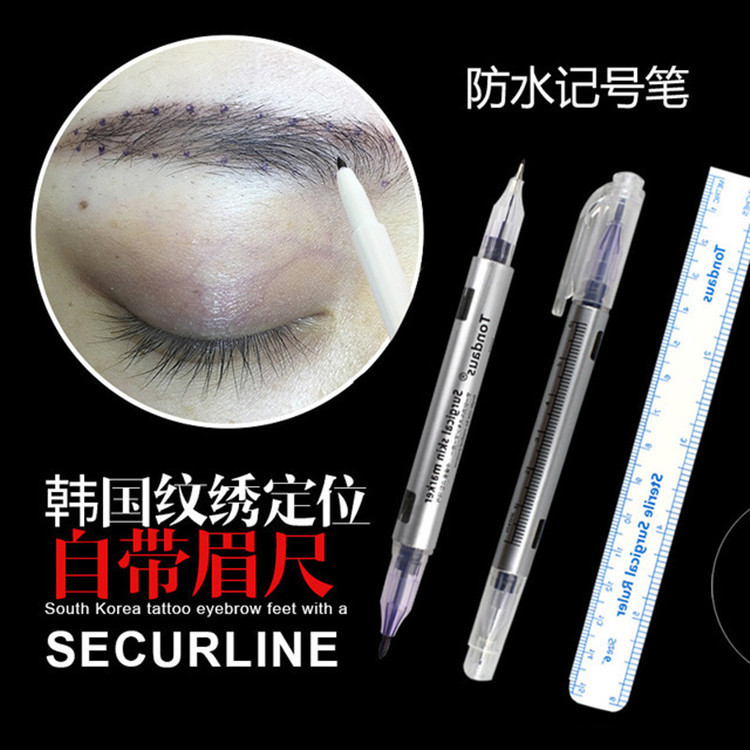 Double-head marker pen tattoo embroidery skin lip line eyebrow design positioning pen marker pen tool supplies