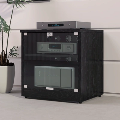 Cabinets with doors, audio-visual racks, amplifier cabinets, stands, equipment, audio amplifiers, floor-standing audio equipment (Electric car big tripod) - black-two-layer-particle-board