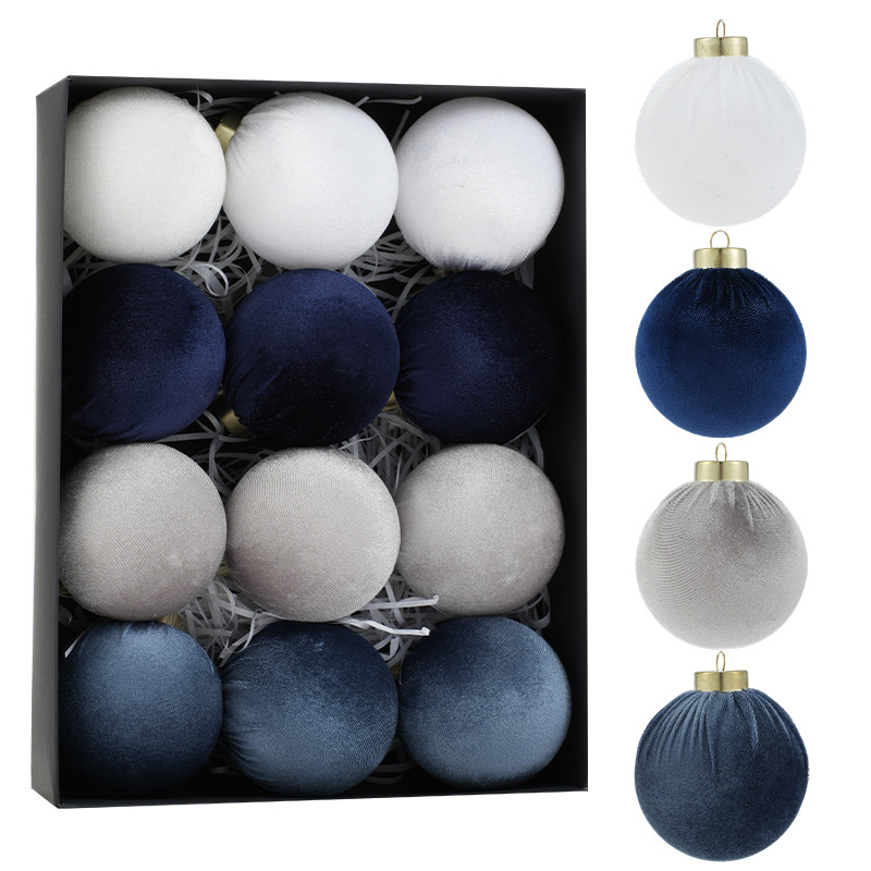 Bolas de tela transfronteriza tela de lana bola de plástico árbol de Navidad decoración colgante colgante decoración de la escena de la bola colgante props image 5