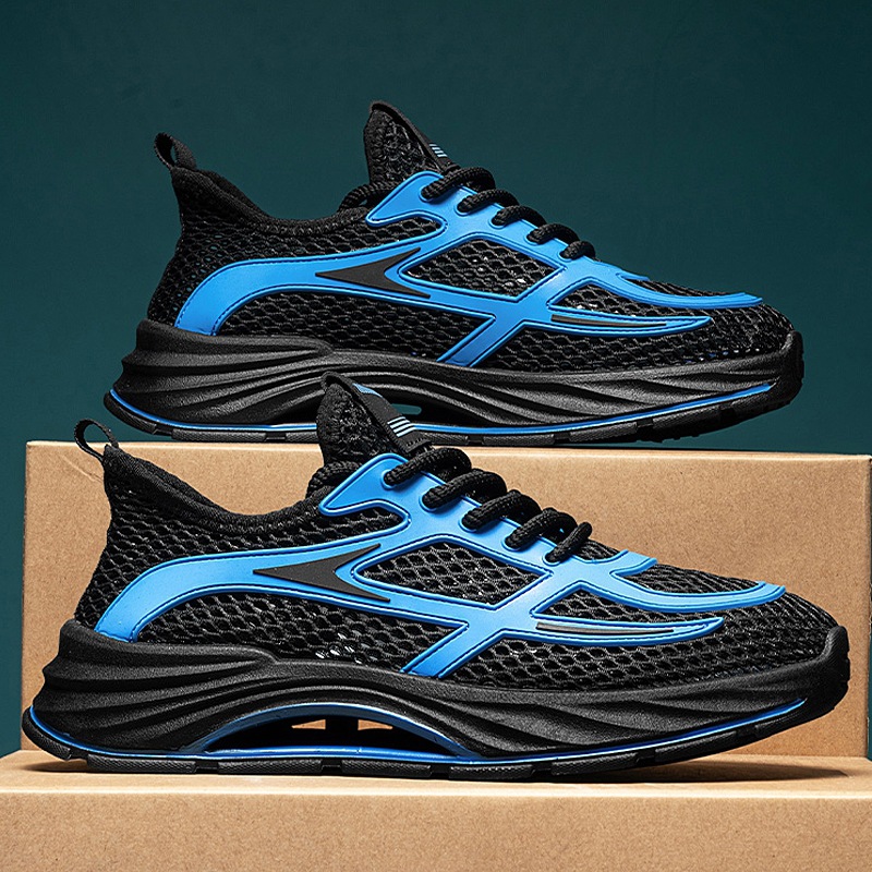 Calzado deportivo para estudiantes zapatos para hombres al aire libre 2025 zapatos de malla de verano zapatos de moda huecos de red grande para hombres adolescentes 45 tallas grandes