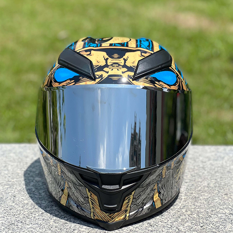 Motorcycle Helmet Personalized Snow House Style with Extended Spoiler