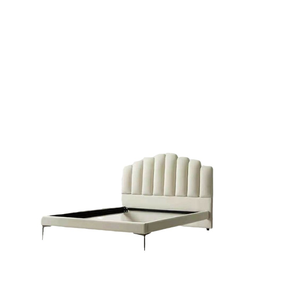 Nórdico de lujo ligero leche blanca cama de envoltura suave red doble cama principal cama de matrimonio moderna simple cama de terciopelo ligera de lujo