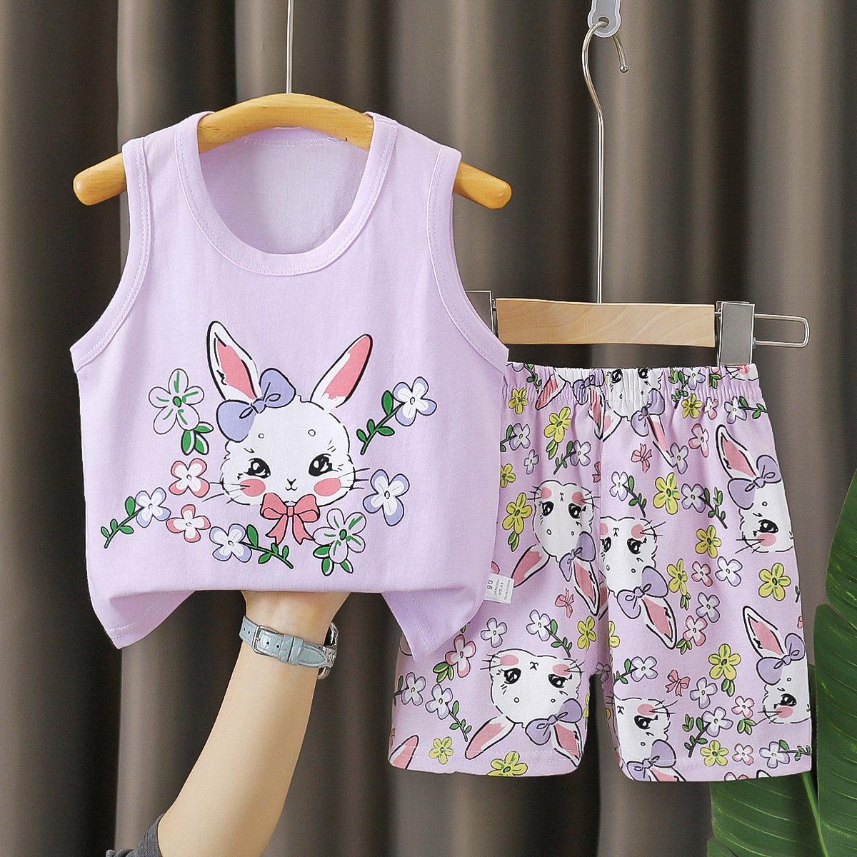 Traje de chaleco para niños, verano de algodón puro, nuevo estilo, verano para bebés, pantalones cortos coreanos, traje de dos piezas para niños