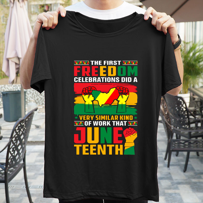 2024 Cross-border New June Festival JUNETEENTH1865 Men's and Women's Casual Printed Short-sleeved T-shirt