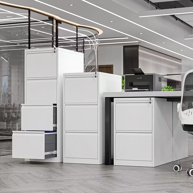 Tres o cuatro cubo del gabinete de archivos A4FC caja de tarjetas colgando datos de trabajo rápido tipo cajón con bloqueo archivos de hoja baja gabinete