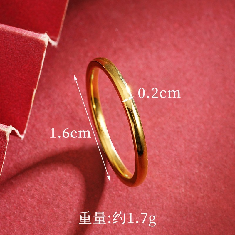 Anillo de oro vietnamita para parejas, anillo de cola estrellada, joyería de imitación esmerilada, anillo de oro falso para boda.