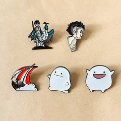 Wowowow Anime Metal Pin How Do You Want to Live Your Life Egret and Teenager Surroundings Badges and Accessories