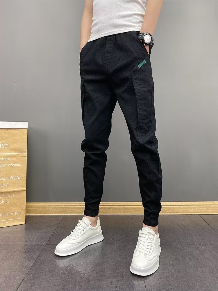 Pantalones casuales universales para hombres rectos sueltos 2024 pantalones de tendencia de tendencia de Hong Kong para hombres pantalones de tendencia de vello