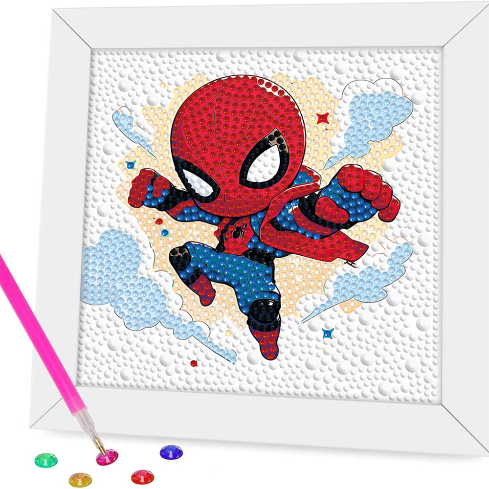 Pintura de diamantes enmarcada hecha a mano, superventas transfronteriza, de dibujos animados infantiles de la princesa Elsa, linda pintura de pegatinas de diamantes DIY