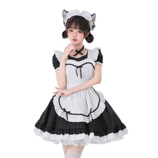 �ձ��ڰ�ɫ����Ů���bcosplay��ɫ����Lolita���ݷ�cosŮӶ�B��ȹ