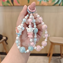 可爱三丽鸥糖果串珠手机链少女心ins 汽车钥匙扣手链情侣礼品批发