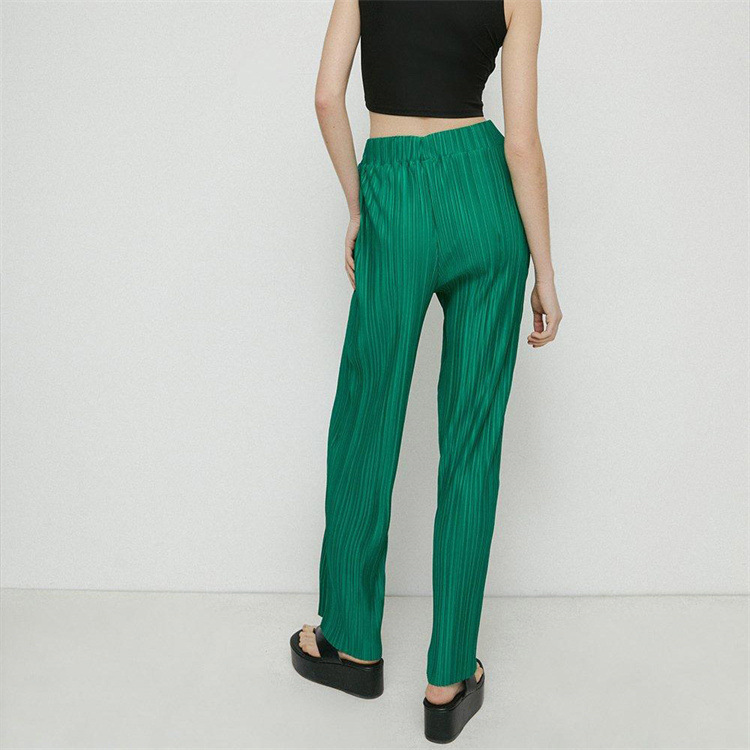 Summer Short Sleeve Loose Pleated Straight Leg Pants Two-Piece Set Sexy Complex Set Collar Sexy Set