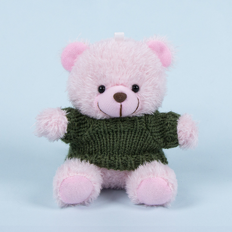 Lindo osito llavero colgante regalo creativo muñecas de peluche vestidas osito de peluche colgante de mochilas escolares para parejas