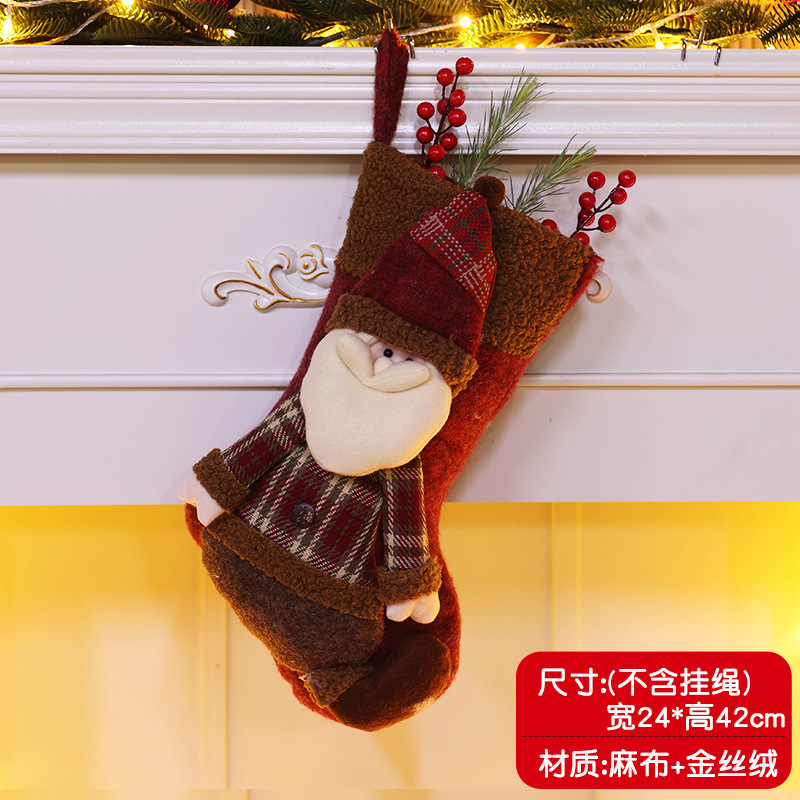 クリスマスデコレーション クリスマスツリーペンダント 大きなクリスマスソックス サンタクロース 雪だるま キャンディギフトバッグ|undefined